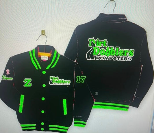 Customized Varsity Dirt Dobblers Black Sleeve